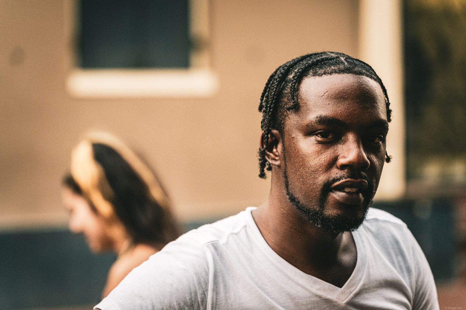 Portrait bathed in warm golden hour light, Buenos Aires, Argentina