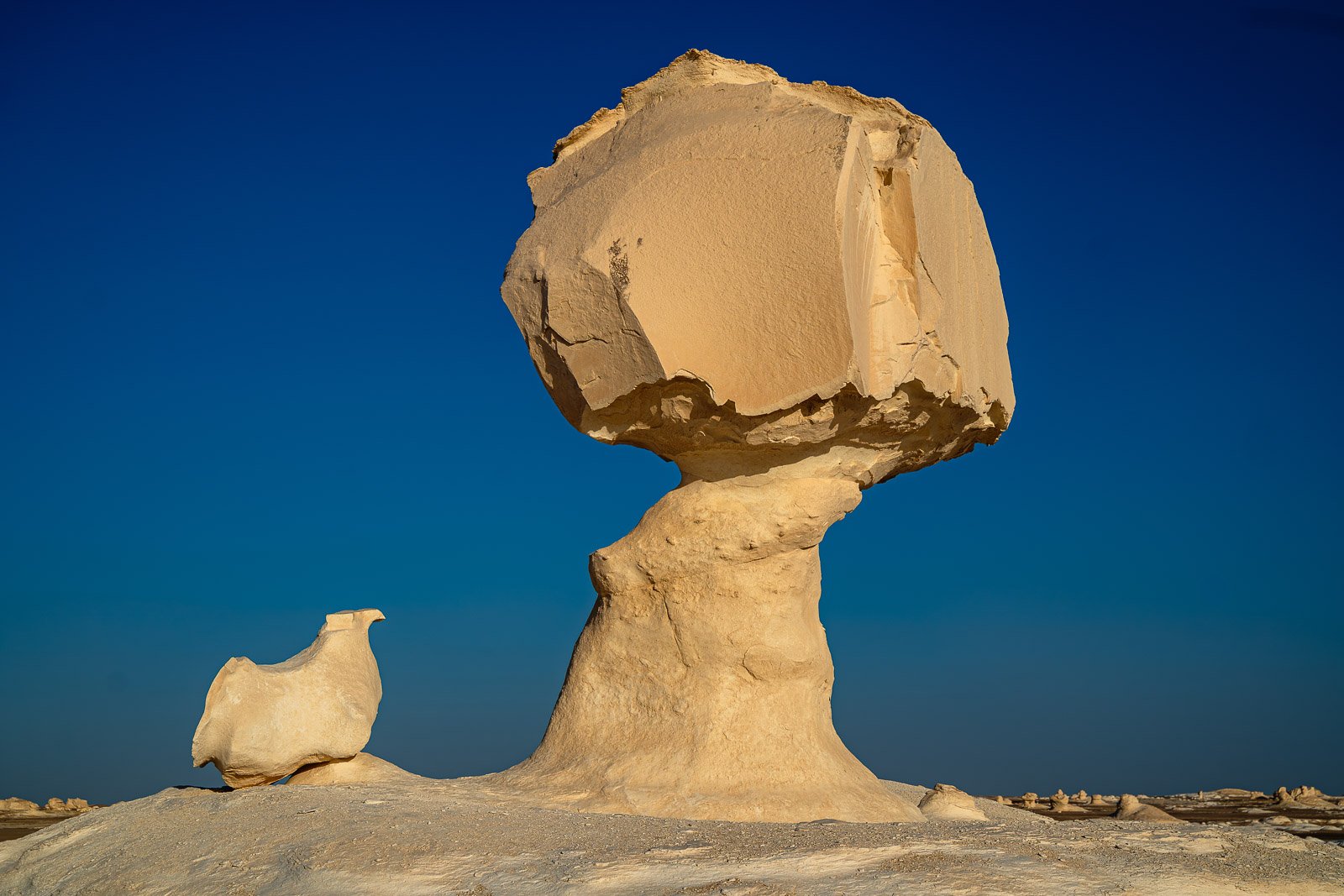 Sandstone rock formations in the desert at golden hour, Egypt