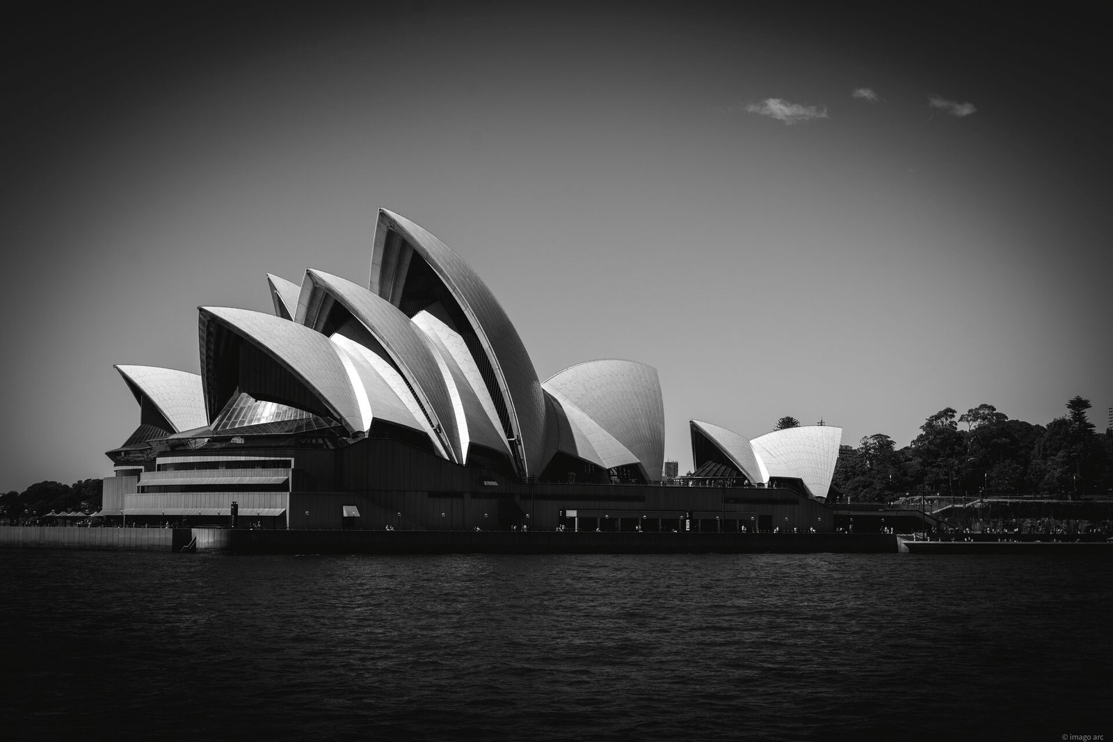 Sydney Opera House and harbour at dusk, Sydney, Australia